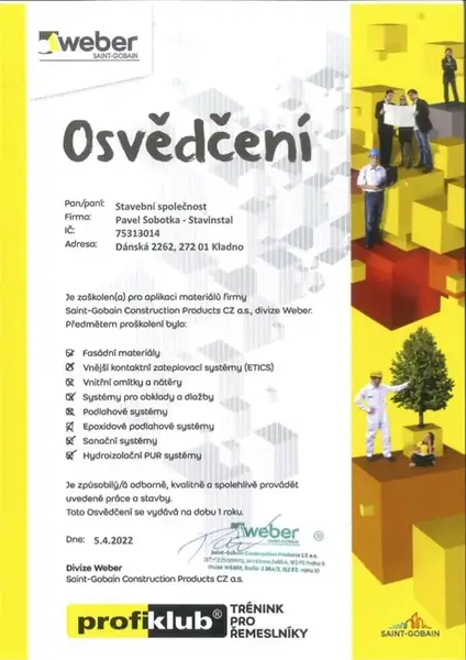 Certifikát — fotografie 2